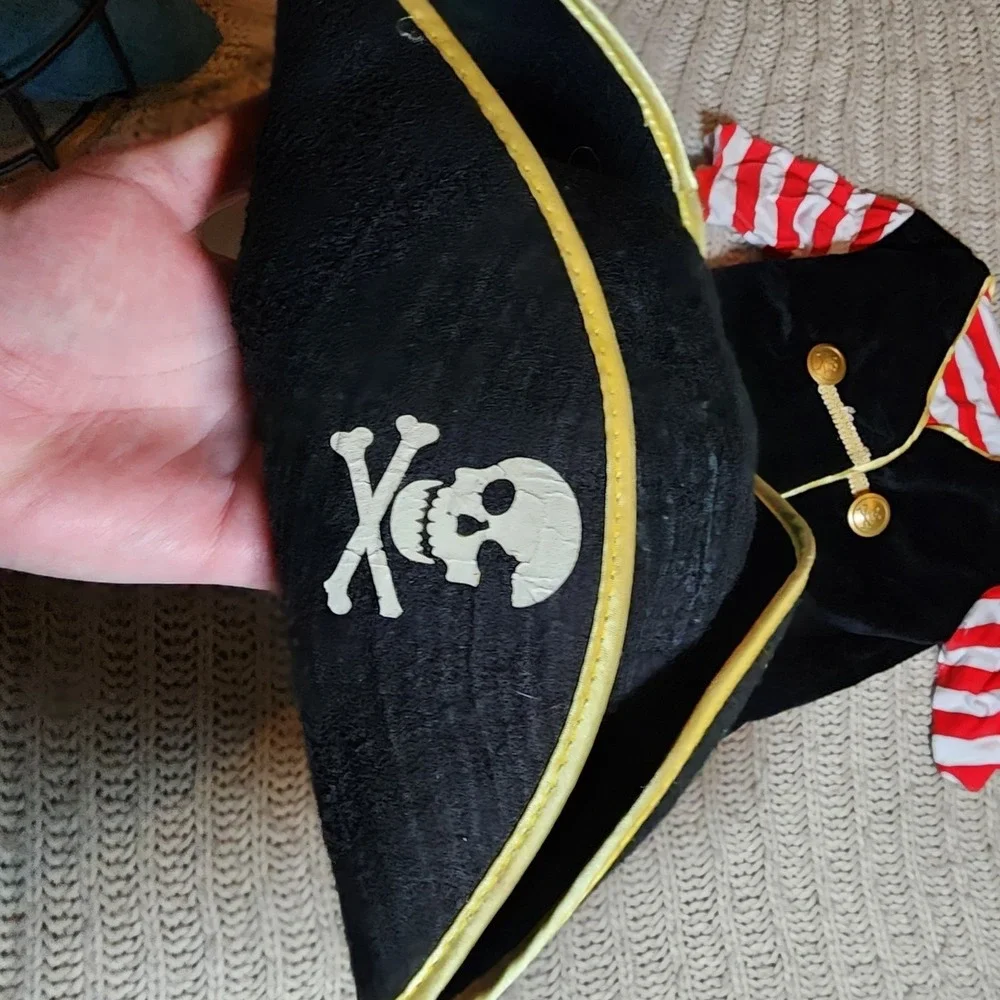 Halloween Pirate Costume Shirt Hat Sword Melissa and Doug, Homemade 